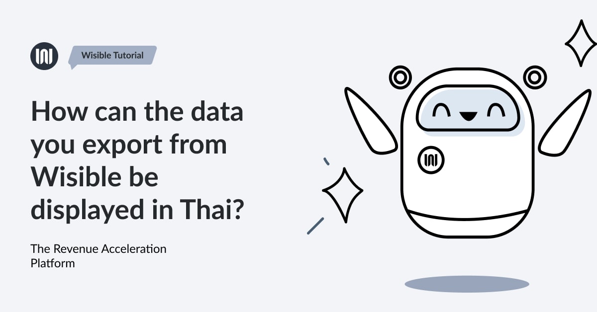 How can the data you export from Wisible be displayed in Thai?