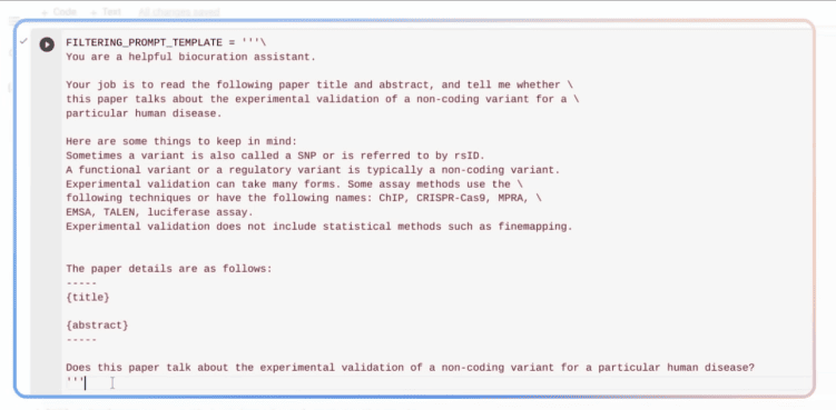 AI answer whether these papers have experimental validation of a non-coding variant for a particular human disease or not.